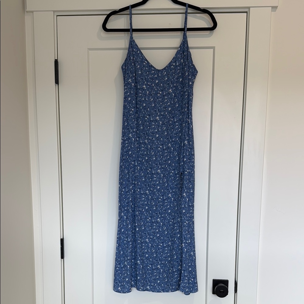 Floral Blue Spaghetti Strap Dress